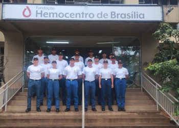 Alunos em formação na PMDF realizam doação voluntária de sangue