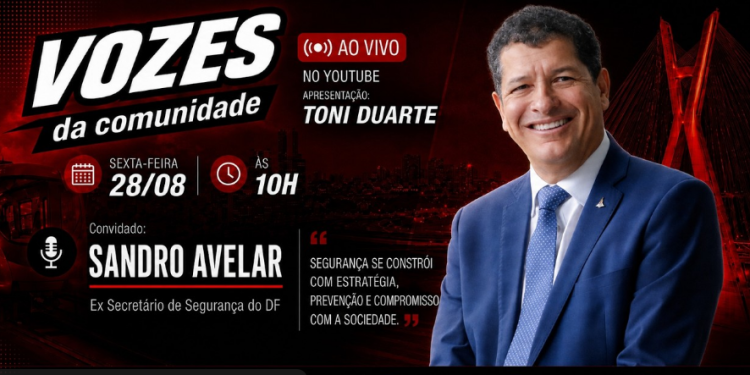 Sandro Avelar participa do Vozes da Comunidade nesta sexta (28), ao vivo pelo YouTube